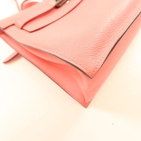 HERMES PHW Kelly Dance Shoulder Bag Evercolor Leather Rose D'ete Pink