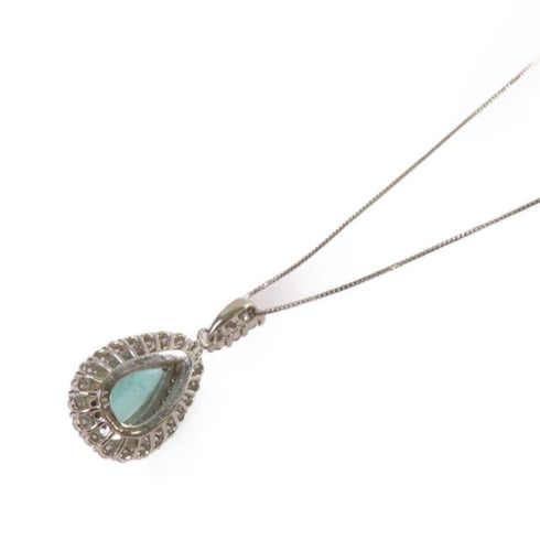 Fine Jewelry 1.84ct Tourmaline 0.78ct Diamond Necklace PT900/PT850 Platinum