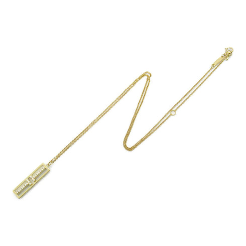 TIFFANY&CO T Two Open Vertical Bar Diamond Necklace 18K Yellow Gold