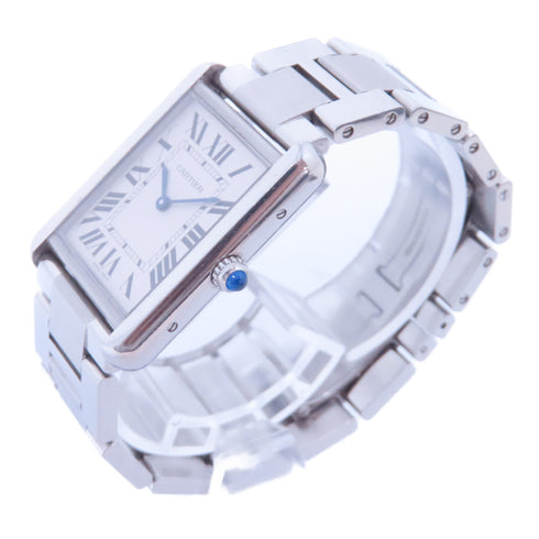 CARTIER Tank Solo Quartz Watch W5200013 Stainless Steel White