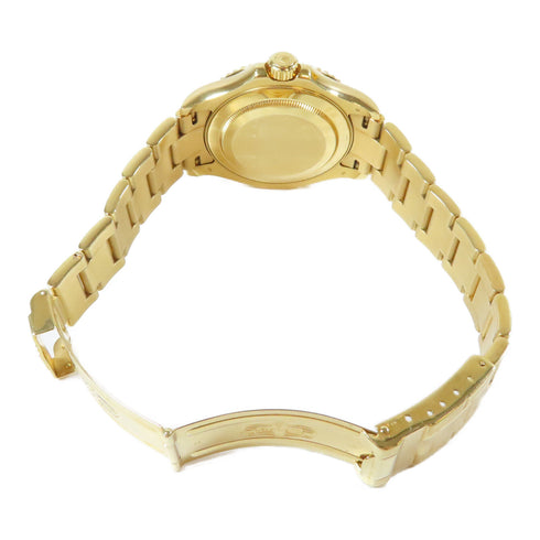 ROLEX Yacht Master Automatic Watch #16628 18K Yellow Gold Navy