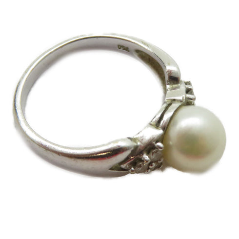 JEWELRY Pearl Ring 18K White Gold US#6.5