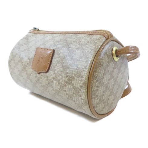 CELINE GHW Shoulder Crossbody Bag PVC Coated Canvas Brown