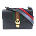 GUCCI GG GHW Sylvia Shoulder Bag 421882 Calfskin Leather Black