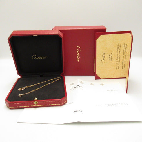 CARTIER Logo Double Necklace B7219300 Diamond 18K Pink Gold