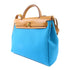 HERMES GHW Herbag PM 2way Shoulder Bag UMN007KD Canvas Calfskin Leather Blue