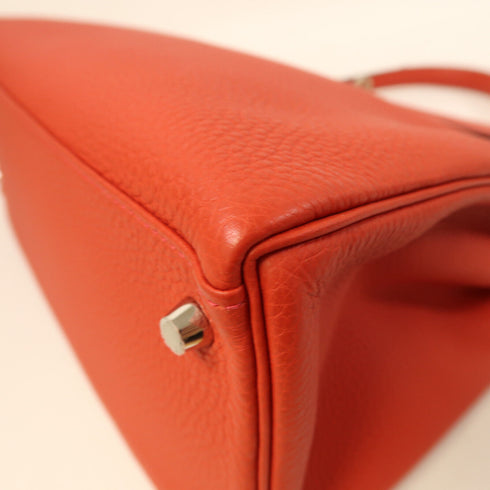 HERMES PHW Kelly 35 2 Way Shoulder Bag Handbag Togo Leather Rouge Casaque Red