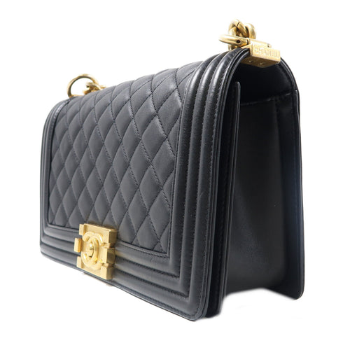 CHANEL Quilted CC GHW Chain Shoulder Bag A67086 Lambskin Leather Black