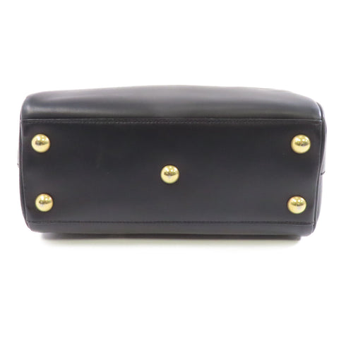 SAINT LAURENT YSL GHW 2way Shoulder Bag Calfskin Leather Black