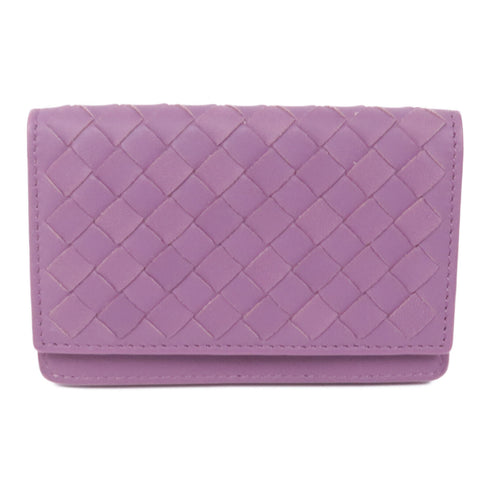 BOTTEGA VENETA BV Card Case Lambskin Leather Purple