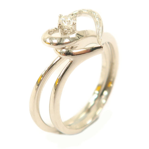 FINE JEWELRY 0.09ct/0.04ct Diamond Ring 18K White Gold US#5