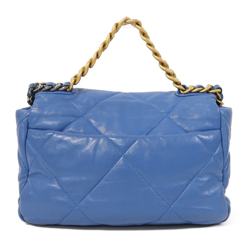 CHANEL Quilted CC Chanel 19 2Way Chain Shoulder Bag AS1160 Lambskin Leather Blue