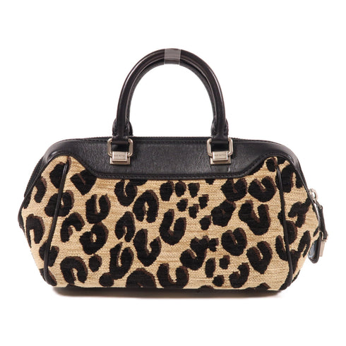LOUIS VUITTON LV SHW Leopard Baby Hand Bag Flocking Beige/Black