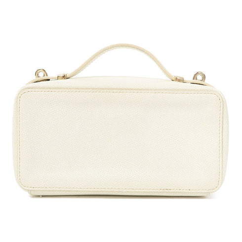 Furla GHW 2 Way Shoulder Bag Calfskin Leather White