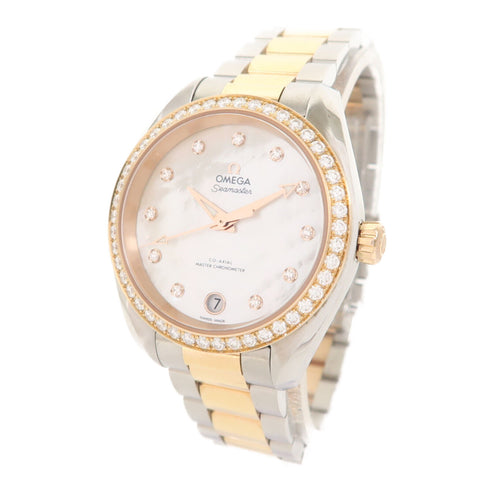 OMEGA Seamaster Aqua Terra Automatic Watch 18K Gold/Stainless Steel Pearl