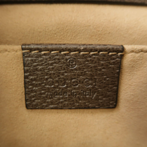 GUCCI GG GHW Padlock GG Chain Shoulder Bag 409487 Coated Canvas Brown