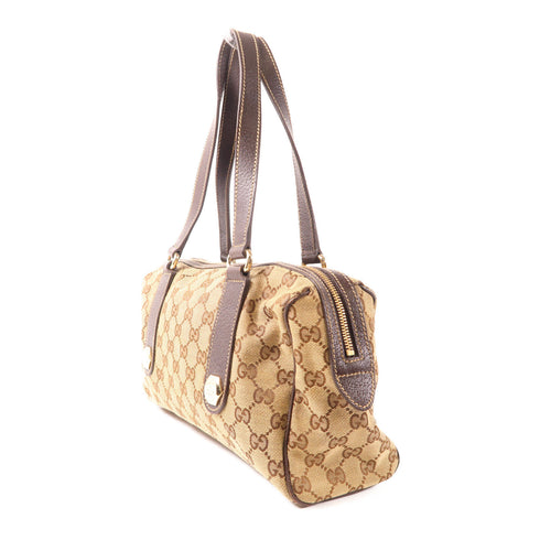 GUCCI GHW Shoulder Bag 152457 GG Canvas Leather