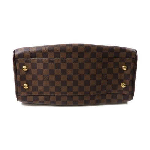 LOUIS VUITTON Damier Trevi Hand-Turned Shoulder Bag Palm Color Brown 2waySho...