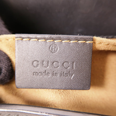 GUCCI GG GHW Padlock Shoulder Bag 498156 Coated Canvas Brown/Black