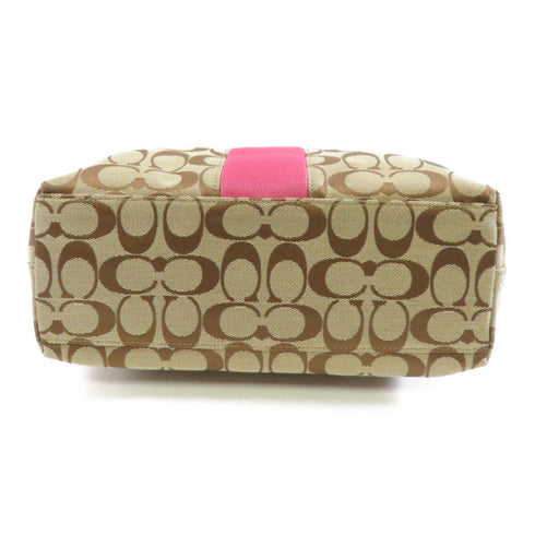Coach SHW Tote Bag F28504 Canvas Brown/Pink