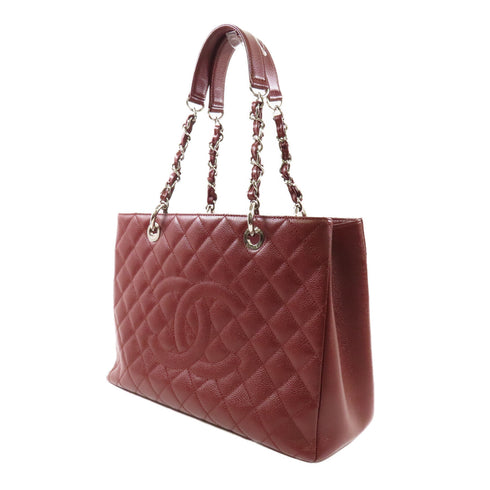 CHANEL CC SHW Grand Shopping Tote Bag GST Shoulder Bag Calfskin Burgundy