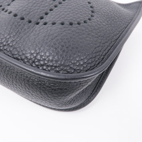 HERMES GHW Evelyne TPM Shoulder Bag Clemence Leather Black v1