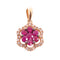 Jewelry Ruby 0.8ct Diamond Pendant Top 18K Rose Gold