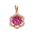 Jewelry Ruby 0.8ct Diamond Pendant Top 18K Rose Gold