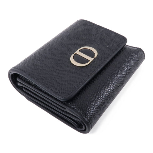 Christian Dior CD GHW Wallet Calfskin Leather Black