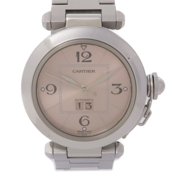 CARTIER Pasha C Big Date W31058M7 Automatic Watch Stainless Steel Pink