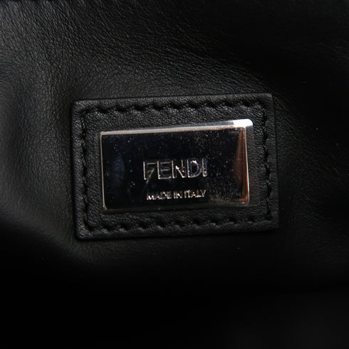 FENDI SHW 2 Jours 2 Way Shoulder Bag Handbag 8BH253 Calfskin Leather Black