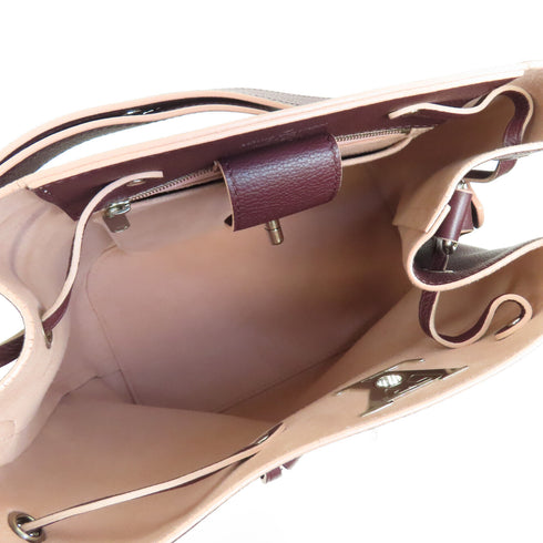 LOUIS VUITTON LV SHW Lockme Bucket Shoulder Bag M54680 Calfskin Leather Purple