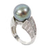 FINE JEWELRY Diamond Pearl Ring 18K White Gold US#6