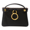 FENDI GHW Peekaboo Bag Charm Leather Black