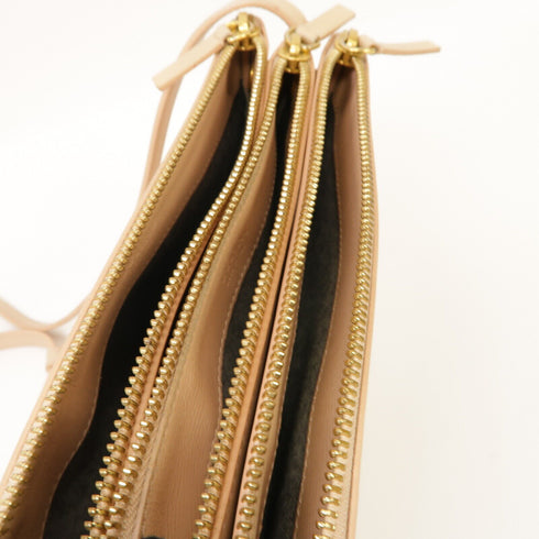 CELINE GHW Trio Shoulder Bag Lambskin Leather Pink