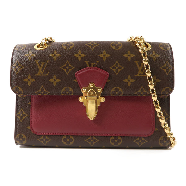 LOUIS VUITTON LV GHW Victoire Chain Shoulder Handbag M41731 Monogram Brown