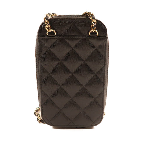 CHANEL CC GHW Chain Shoulder Bag Calfskin Leather Black v7