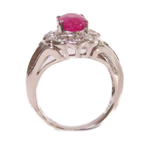 Fine Jewelry 2.10ct Ruby 1.12ct Diamond Ring US#5.5 PT900 Platinum