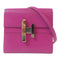 HERMES PHW Cinhetic To Go Wallet Shoulder Bag Chevre Leather Rose Purple Pink