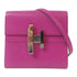 HERMES PHW Cinhetic To Go Wallet Shoulder Bag Chevre Leather Rose Purple Pink