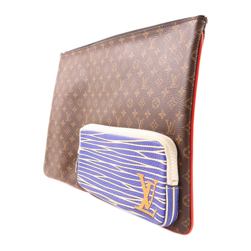 LOUIS VUITTON LV GHW Patchwork Pochette A4 Clutch Bag M69690 Monogram Brown