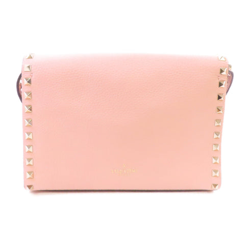 Valentino GHW Rockstud Shoulder Bag Crossbody Calfskin Leather QW1B0181 Pink