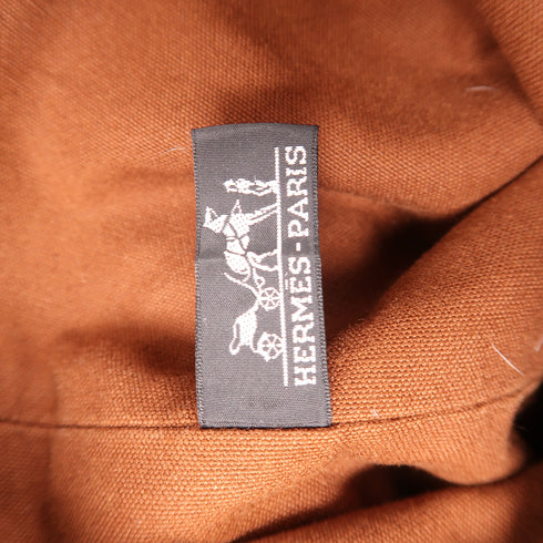 HERMES GHW Shoulder Bag Canvas Brown