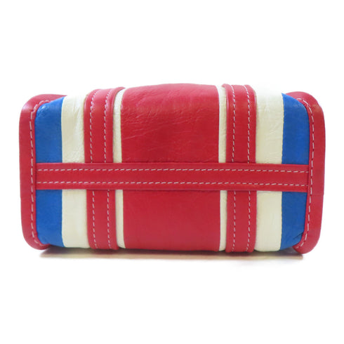 BALENCIAGA SHW Bazar 2 Way Shoulder Handbag 513989 Calfskin Leather Red White