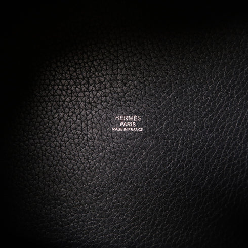 HERMES PHW Picotin MM Handbag Clemence Leather Noir