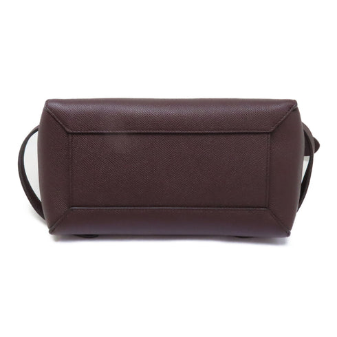 CELINE GHW Belt Bag 2 Way Shoulder Handbag U-AT-0128 Calfskin Leather Purple