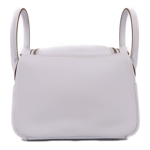 HERMES PHW Mini Lindy 2 Way Shoulder Bag Veau Swift Leather Bleu Pale