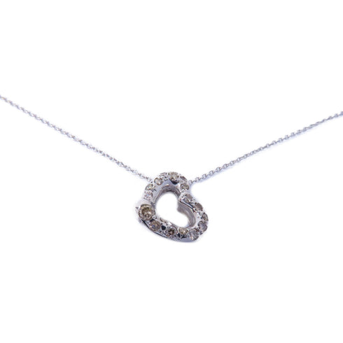Fine Jewelry 0.3ct Diamond Necklace Accessories 18K White Gold
