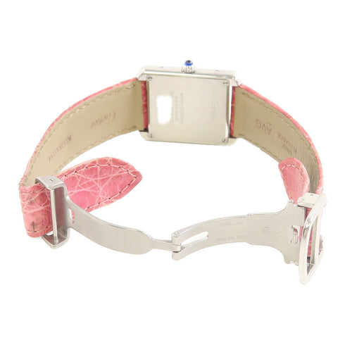 CARTIER Tank Solo Quartz Watch W5200000 Stainless Steel/Leather Pink