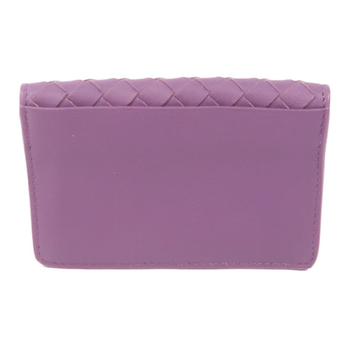 BOTTEGA VENETA BV Card Case Lambskin Leather Purple